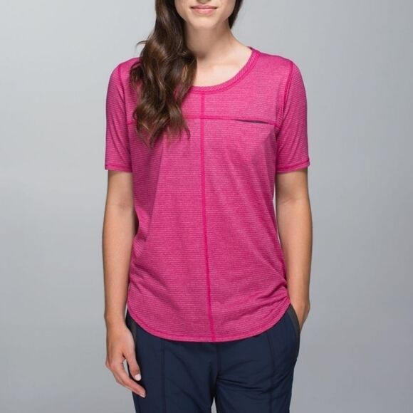 LuluLemon Runaway Pocket Tee pink S EUC - Picture 1 of 3